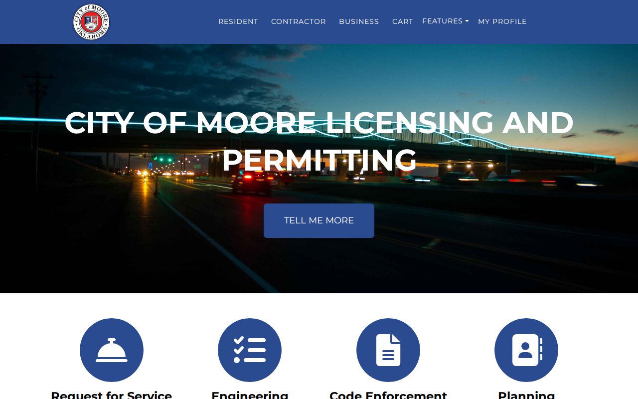 Moore residents directory GovBuilt permit portal